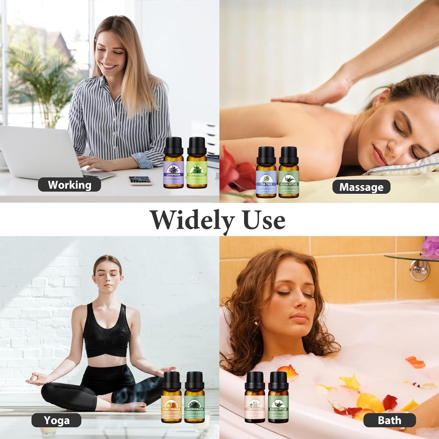 Essential Oil Set - Perfect for Diffuser, Massage, Soap, Candle, Bath Bombs Making, 60X10Ml(0.33Fl.Oz)