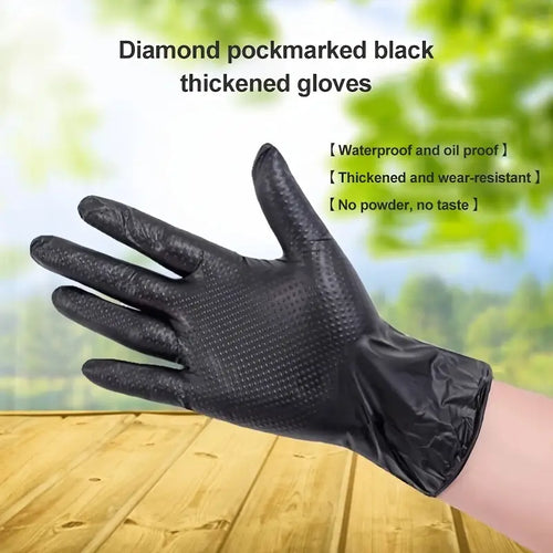 Black Diamond nitrile gloves providing durable hand protection for industrial and medical use